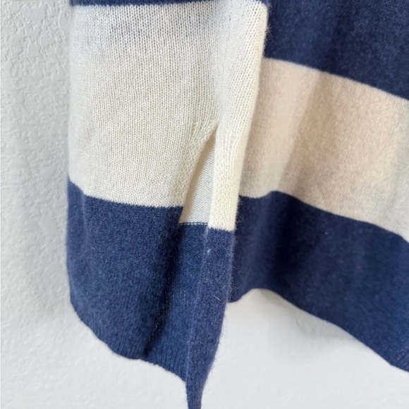 MINNIE ROSE 100% Cashmere XS/S Short Dolman Sleeve Striped Oversized Sweater - Picture 5 of 8